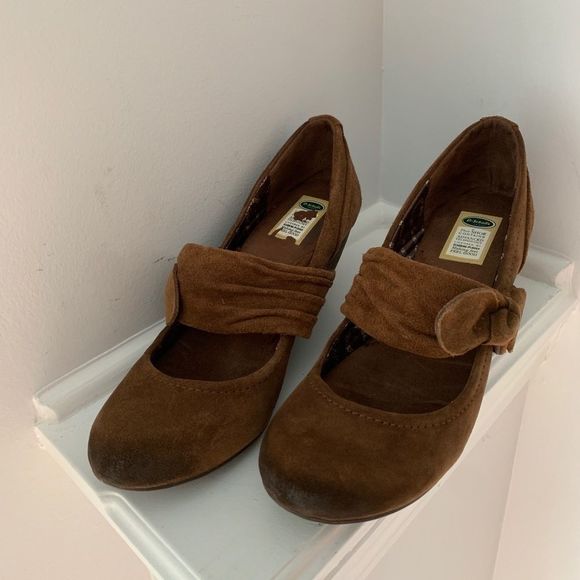 Dr. Scholl's Shoes Dr Scholls Brown Suede Leather Mary Jane Heels Poshmark